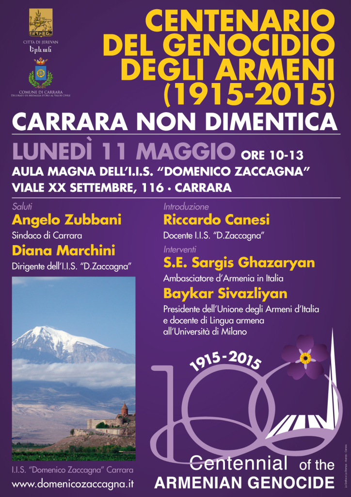 Manifesto Conferenza Genocidio Armeni 11 maggio 2015 Carrara