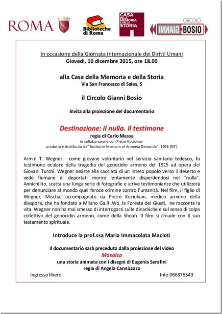 Invito Casa della memoria 10 dicembre 2015